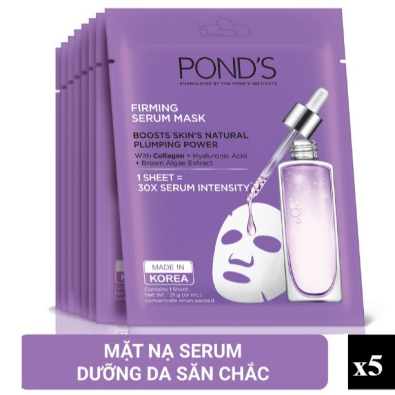 (hàng khuyến mãi) Combo 5 miếng Mặt Nạ Tinh Chất Dưỡng Da Săn Chắc PondS Firming Serum Mask