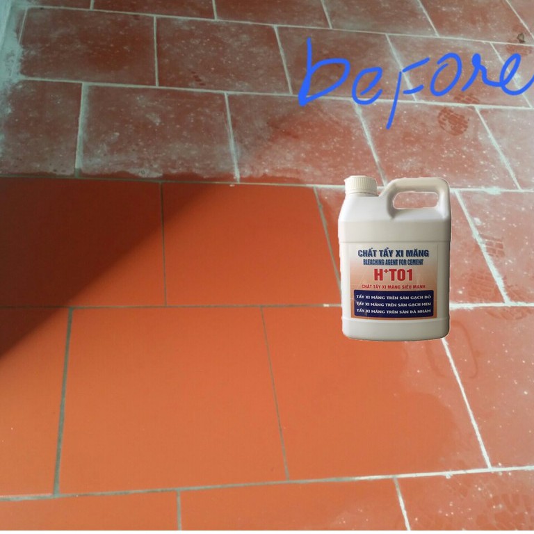 Chất Tẩy Xi Măng HT01 Can 5 Lít, Tẩy Ron Loại Mạnh, Tặng Kèm Miếng Cọ Xi Măng + Găng Tay Cao Su