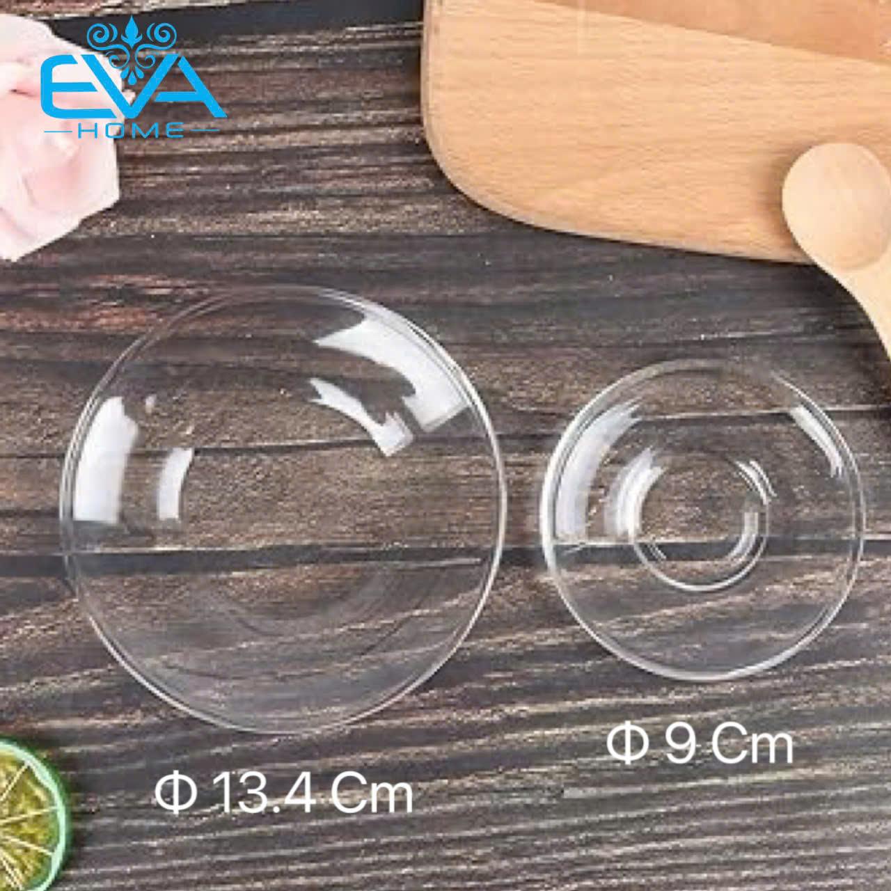 Bộ 6 Dĩa Lót Ly Thuỷ Tinh / 6 Đĩa Lót Cốc Thuỷ Tinh Diameter 13.4 cm Cao Cấp