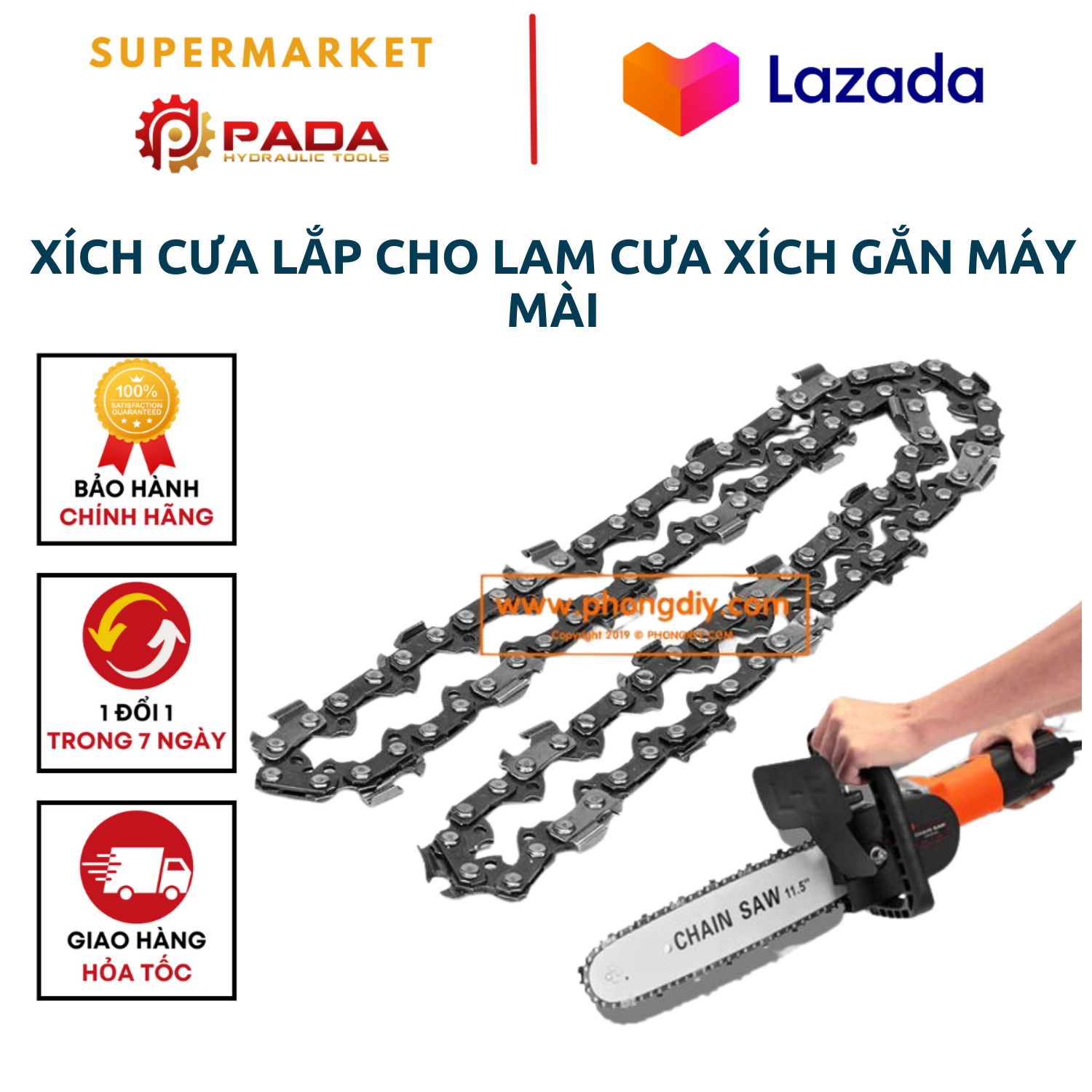 Xích cưa lắp cho lam cưa xích gắn máy mài- xích cưa cao cấp - xích cưa cho lam cưa 12 inch