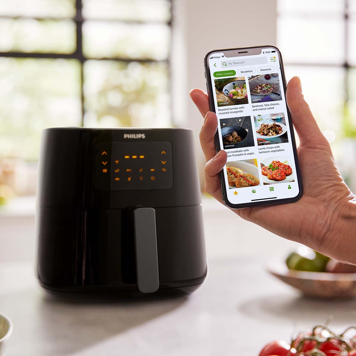 Nồi Chiên Không Dầu Xl 6.2L Philips HD9280/90 Có Kết Nối Wifi - Công Suất 2000W - Công Nghệ Rapidair - Màn Hình Điện Tử - Hàng Phân Phối Chính Hãng