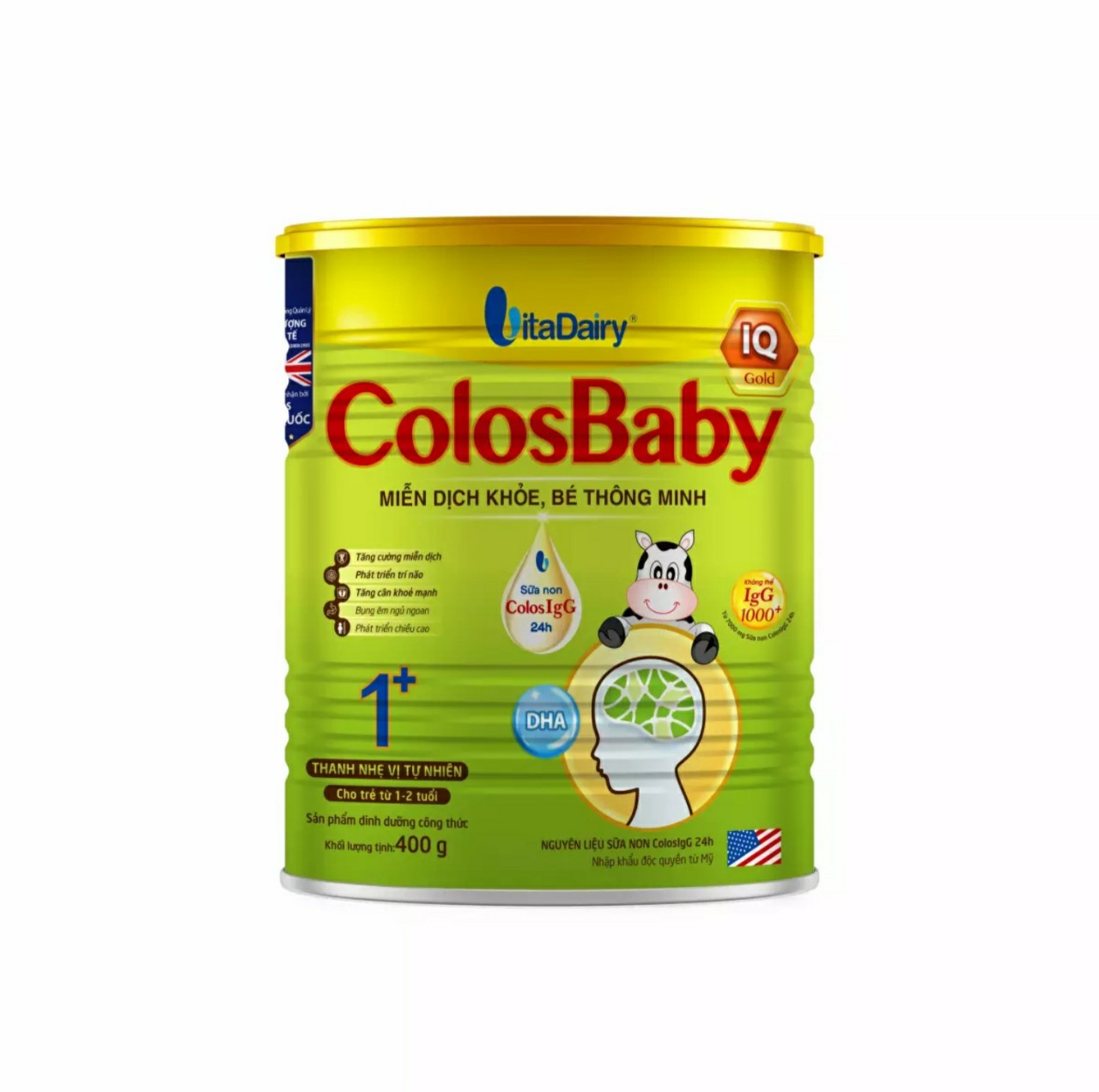 (HSD T1-2026) (Quét Mã QR Tích Xu) Sữa Non Colosbaby IQ Gold 1+ 400g.