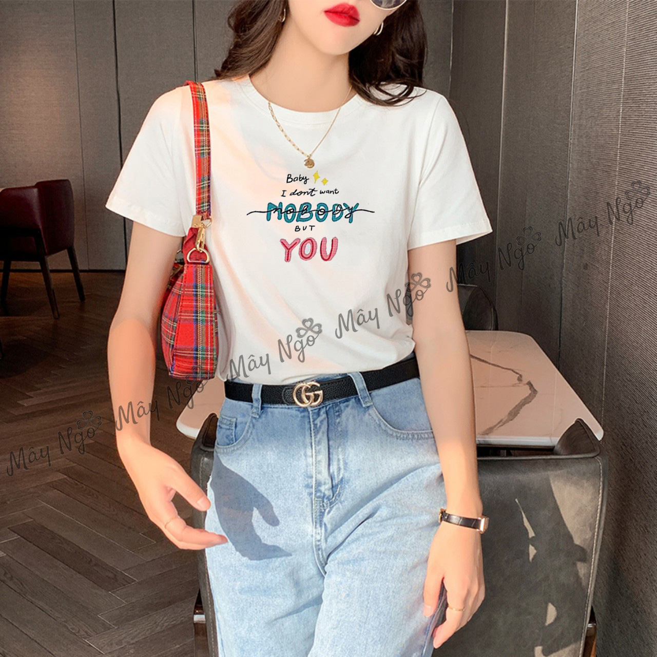 Áo thun nữ thun thái in hình dễ thương form vừa