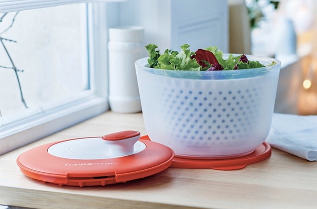 Tupperware rổ quay rau Spinning Chef, dụng cụ quay rau