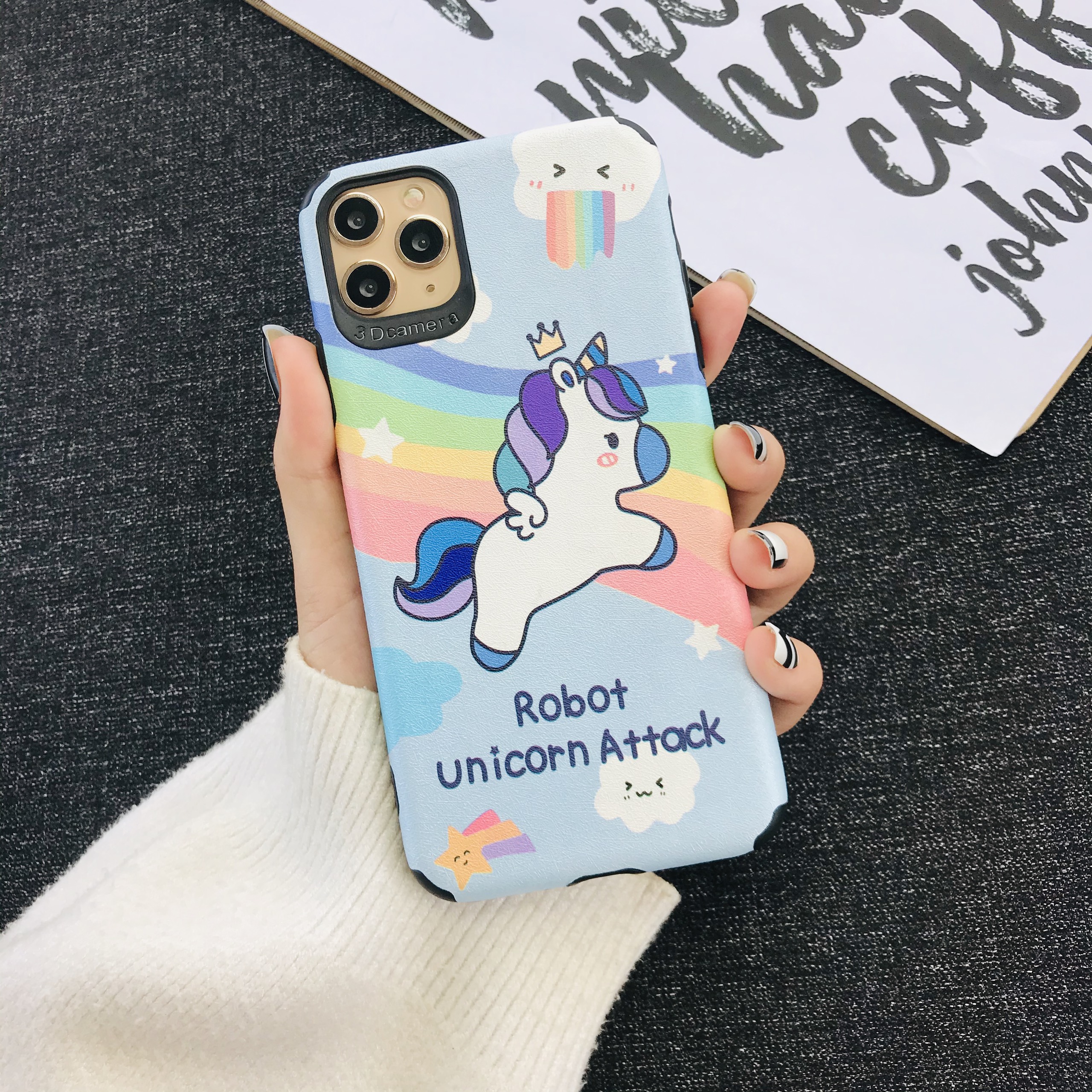 Ốp Lưng Da IMD Unicorn Attack