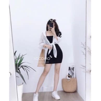 Sét đầm 2 dây ôm body kèm áo sơ mi voan, sét áo sơ mi kèm đầm 2 dây, áo sơ mi voan nữ kèm đầm 2 dây, đầm 2 dây ôm body sexy, áo sơ mi voan nữ tay bồng, sét đầm ulzzang, sét đầm sexy, sét váy nữ, sét đầm nữ, CLOWE