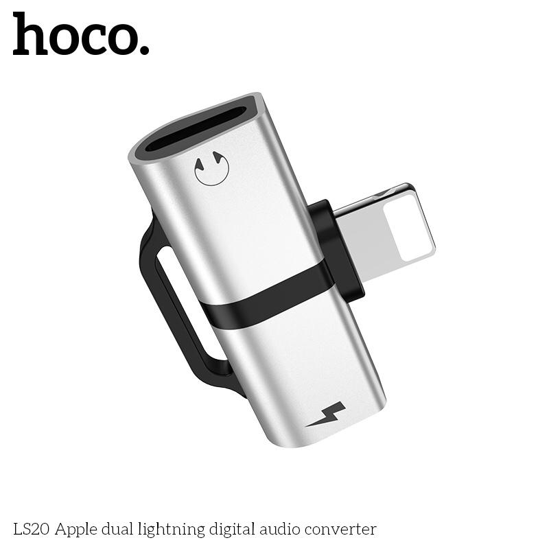 CỔNG CHUYỂN TAI NGHE HOCO LS20 GỒM 2 KHE CẮM CHÂN LIGHTNING - HOCO