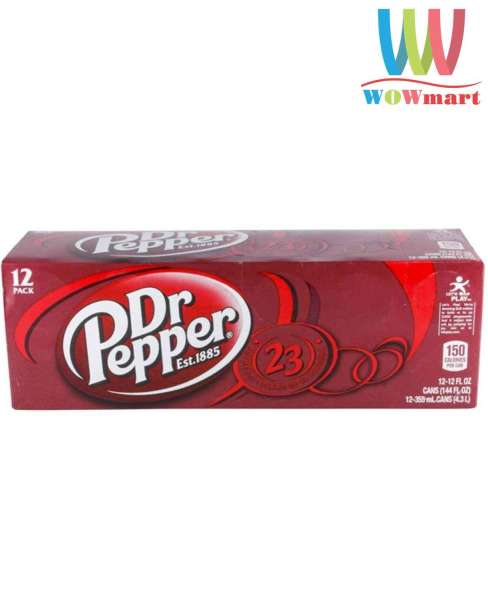 Nước ngọt Dr Pepper Soda 355ml /lon của Mỹ (1 cây 12 lon)