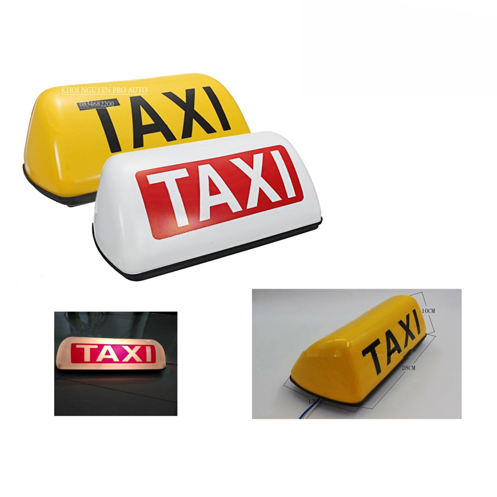 mào taxi - có đèn - đế nam châm (màu vàng)