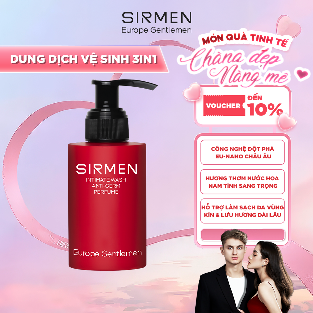 Dung dịch vệ sinh nam 3 in 1 SIRMEN Europe Gentlemen hương nước hoa châu Âu