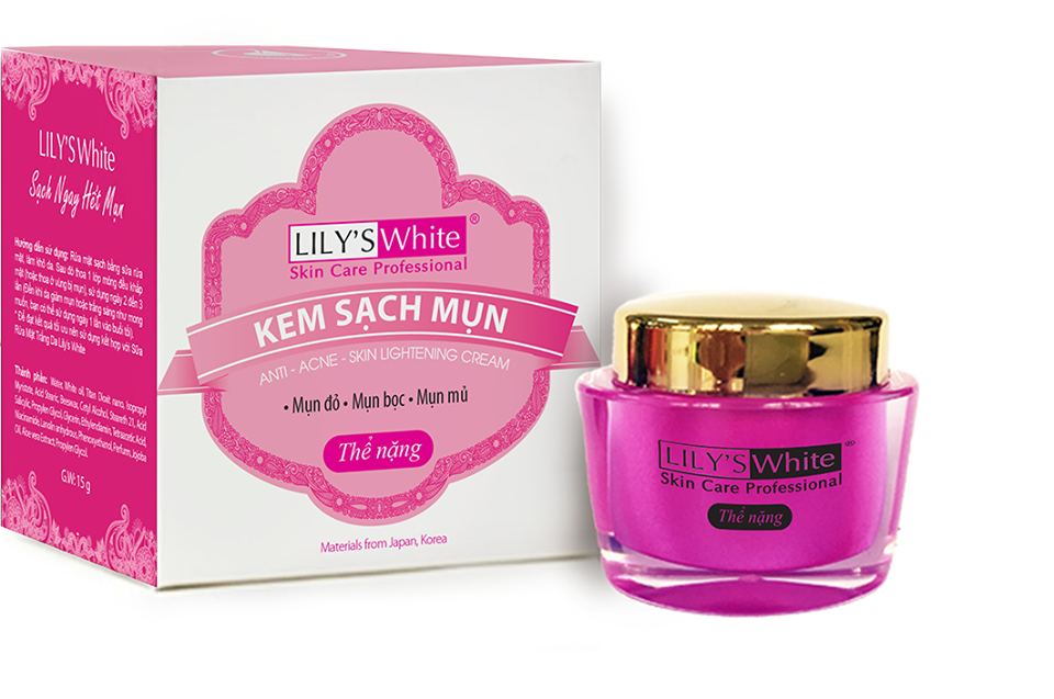 Kem sạch mụn Lily's white thể nặng