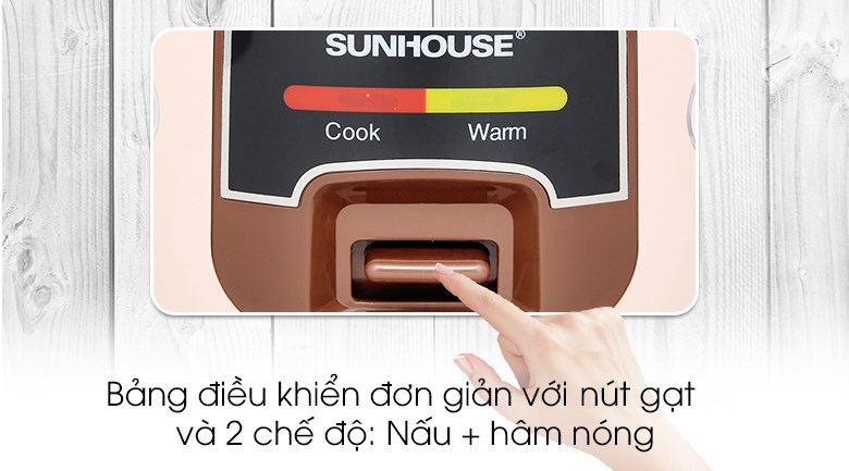 Nồi cơm nắp gài Sunhouse 1 lít SHD8208C