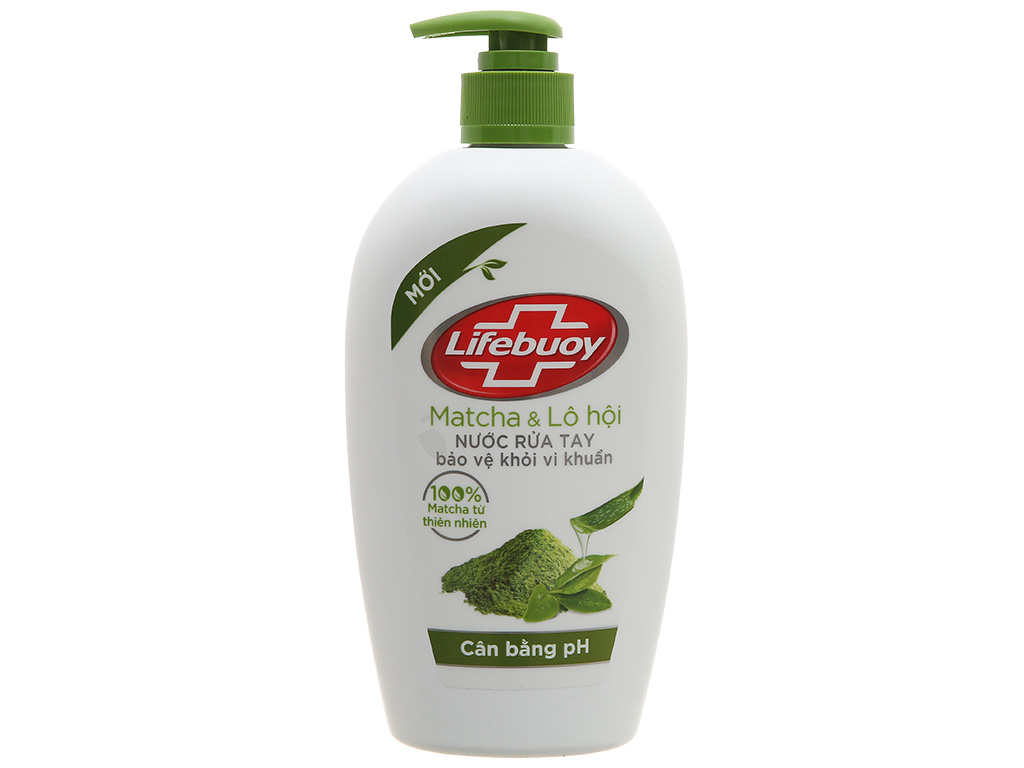 Nước rửa tay Lifebuoy matcha và nha đam chai 444ml