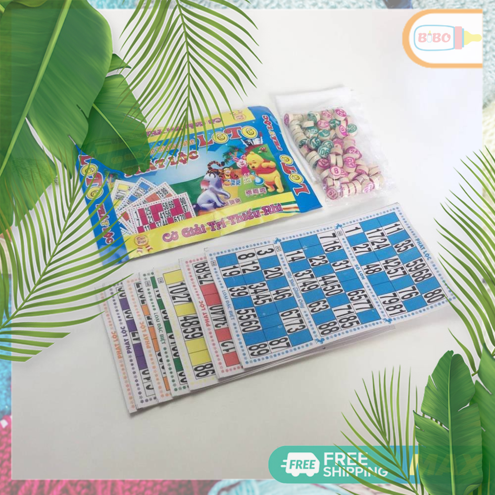 Bộ cờ lô tô bằng giấy, số bằng gỗ