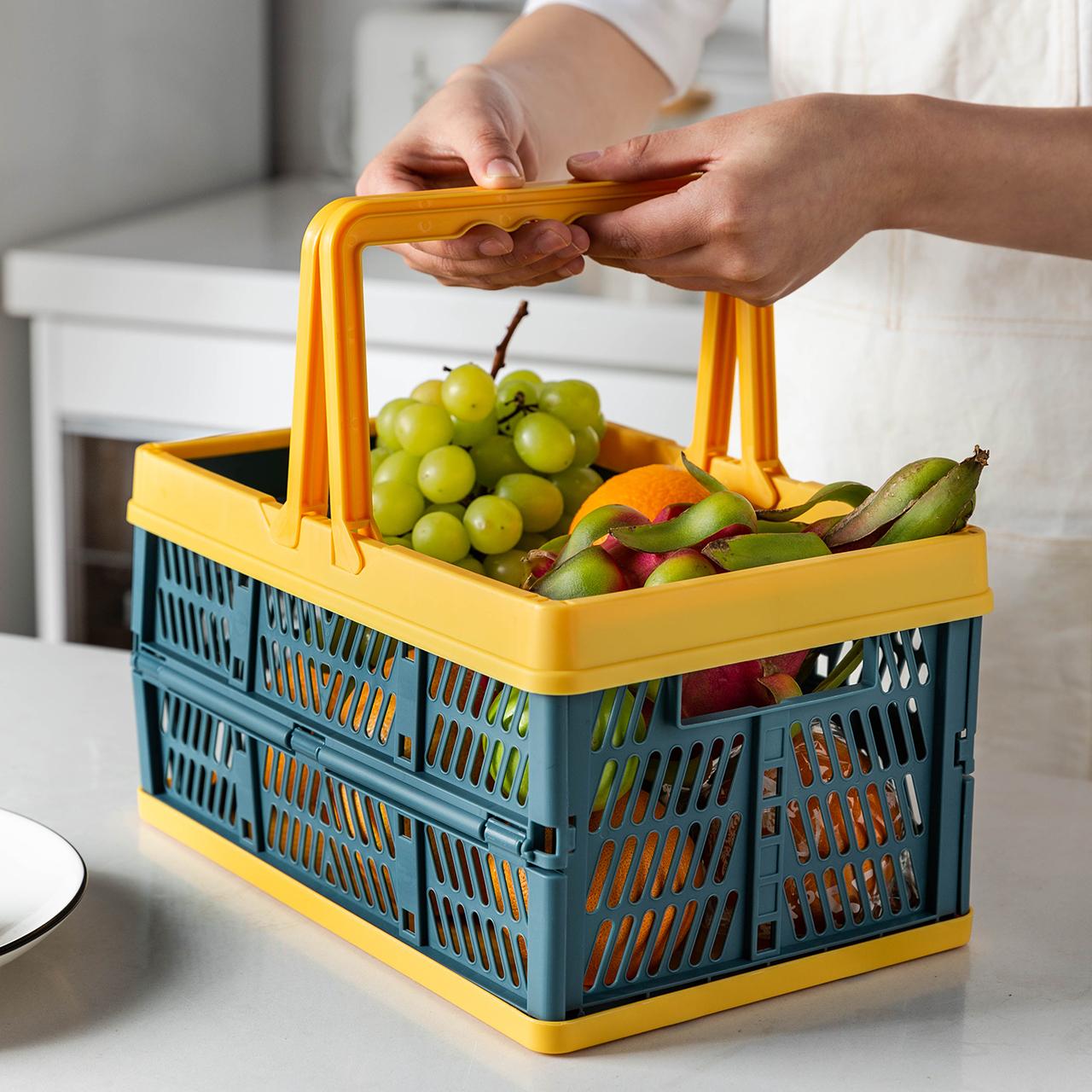 Giỏ nhựa đựng đồ mua sắm gấp gọn