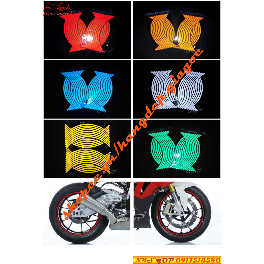 TEM CHỈ 3M PHẢN QUANG DÁN MÂM XE MÁY