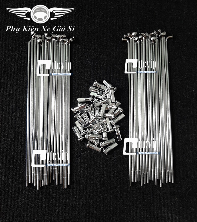 Combo 2 Bộ Căm Dẹp Mạ Crom 1.57 - 1.49 (2 Bánh Đùm) Xe Sirius MS3033