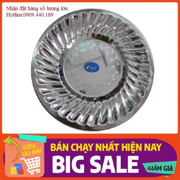 [HCM]Dĩa tròn bông inox  rộng 30cm