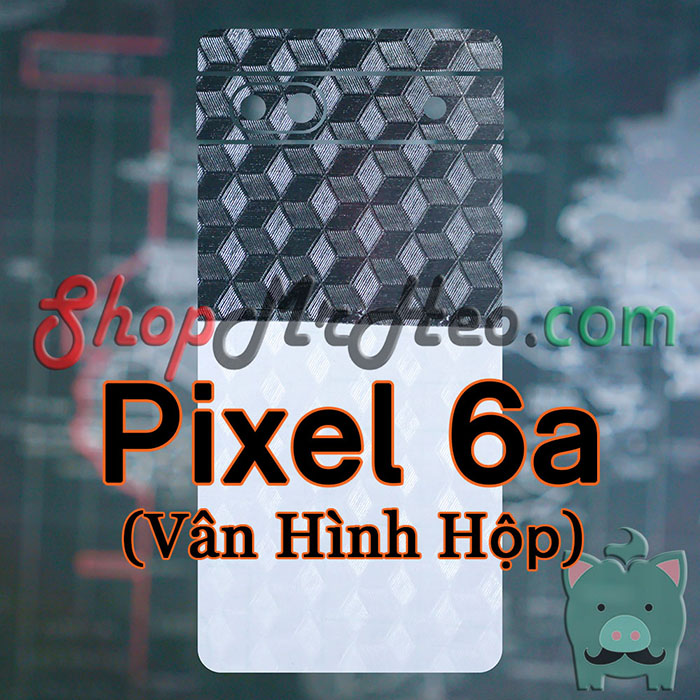 Skin Dán Mặt Sau Lưng Google Pixel 6a (Carbon, Hình Hộp, Nhám, Vân Da, Nhôm Xước)