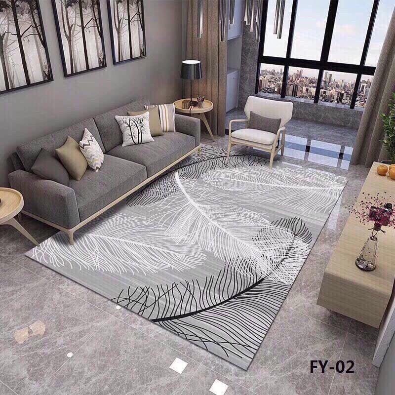 Thảm trải sàn nhà 5D mẫu lông gà 1m6x2m3