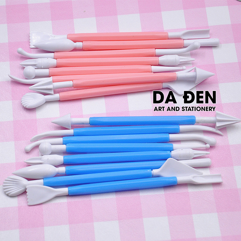 [DA ĐEN] Bộ Dụng Cụ Tạo Hình Đất Sét 8 Món
