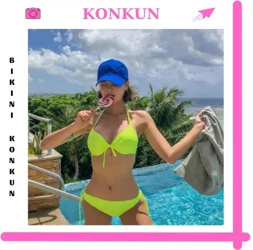 Sét bikini 2 mảnh áo ngực quần chip cột nơ (9 màu) KONKUN MS100