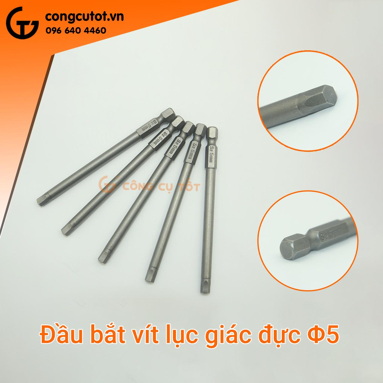 Đầu bắt vít lục giác đực dài 100mm chuôi lục