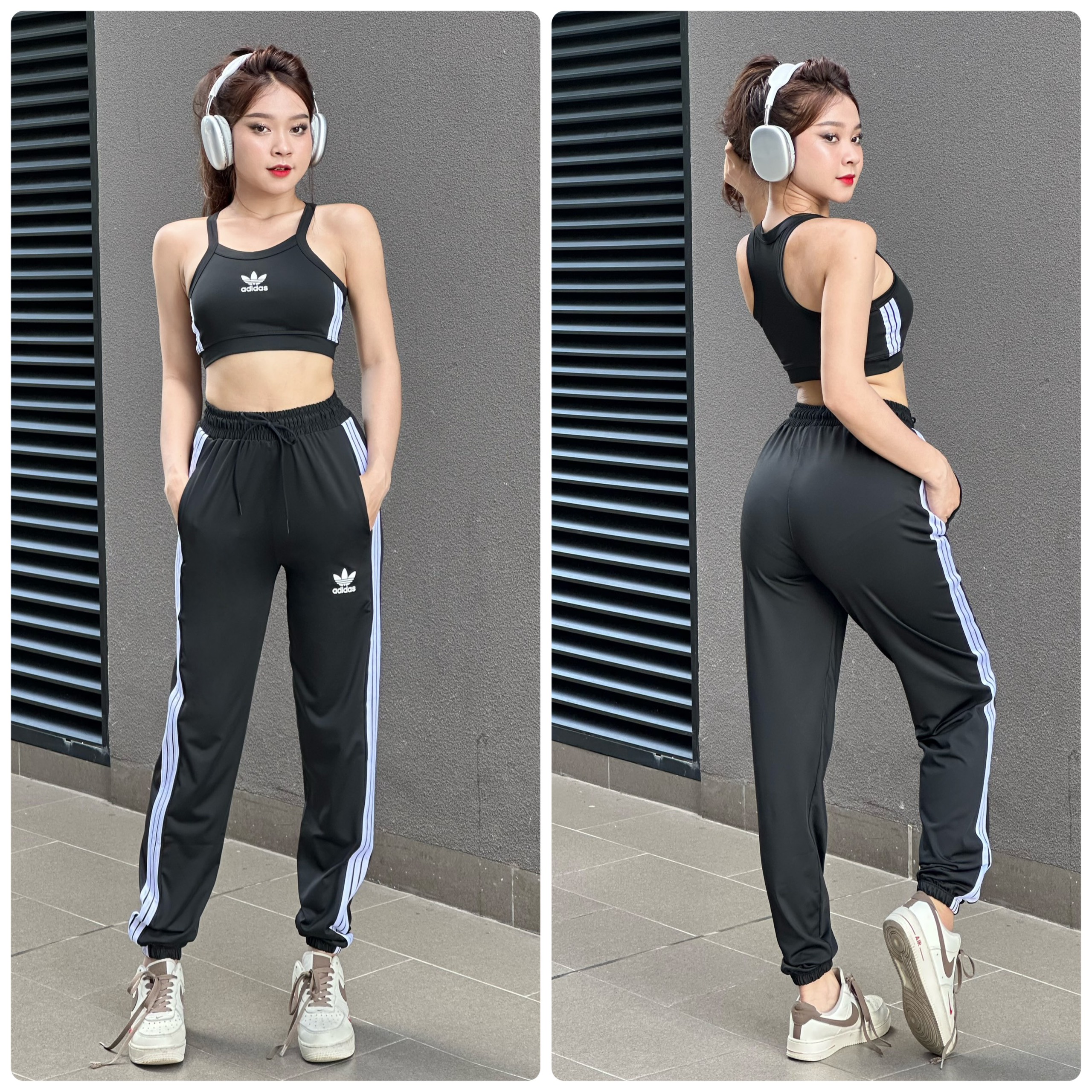 Set dài jogger thể thao nữ 3 sọc das xinh