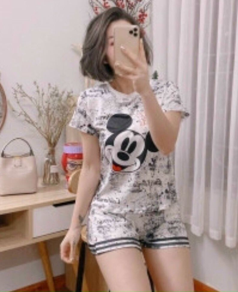 Đồ bộ đùi thun lạnh hoạ  tiết 3d hàng QC (38kg - 63kg)