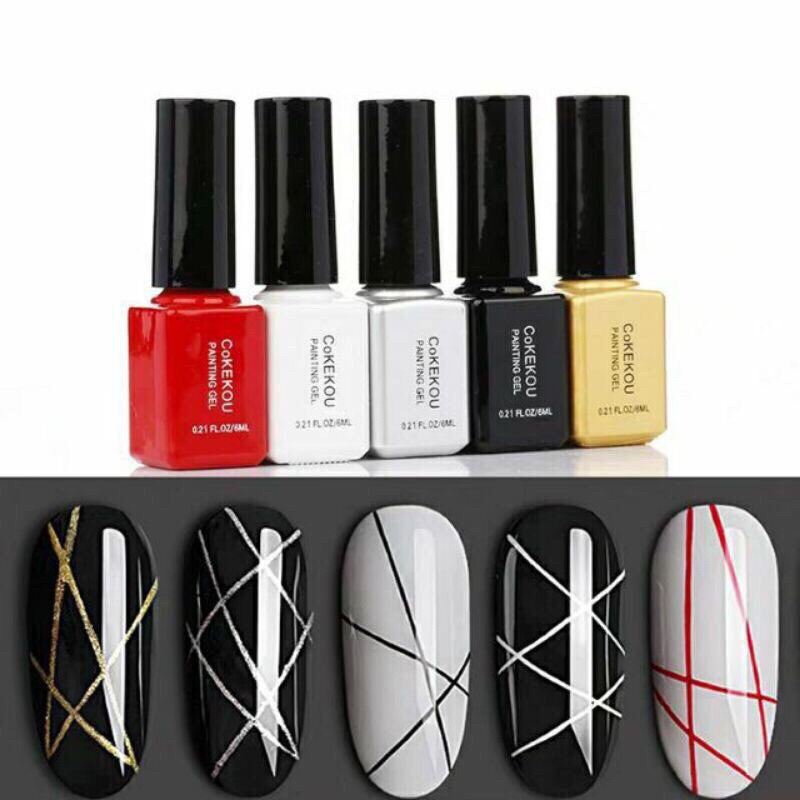 Set 5 chai cọ nét CoKEKOU đầu cọ mảnh vẽ cực thích