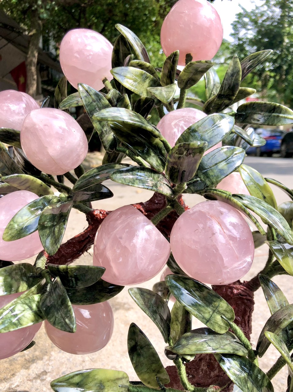 cây đào thạch anh hồng 18 quả