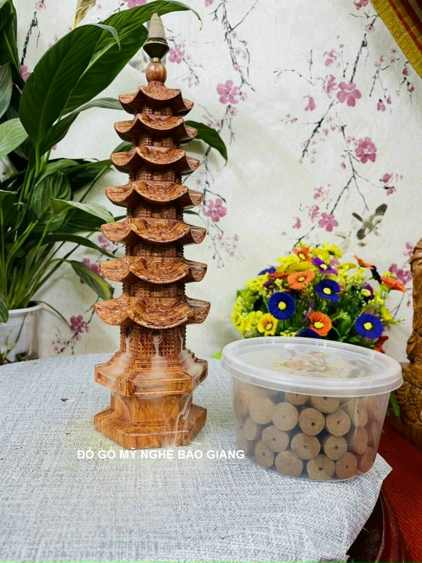 Bảo tháp xông trầm gỗ bách xanh Cực Đẹp