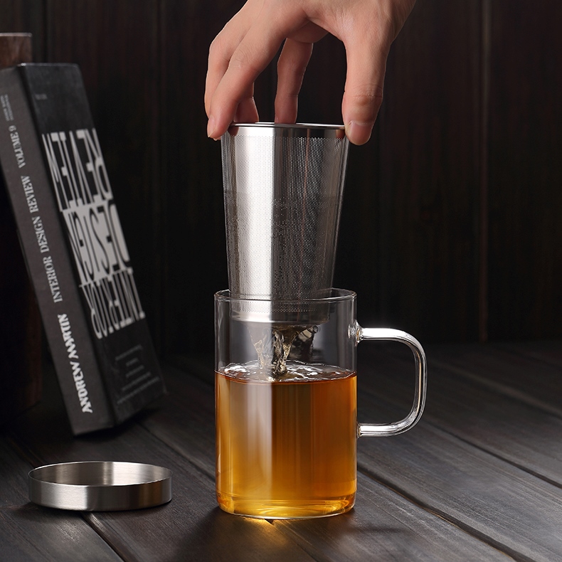 Glass tea cup with stainless filter Samadoyo S049B  - 350ml/ 500ml