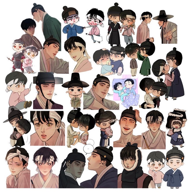 Combo 31 Sticker Dạ Ký ép lụa khác nhau /ảnh dán anime dạ ký