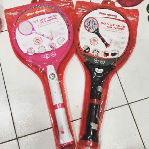 Vợt muỗi Điện Quang ĐQ EMR05L WPI tích hợp đèn pin chiếu sáng (màu trắng - hồng) - Hàng chính hãng