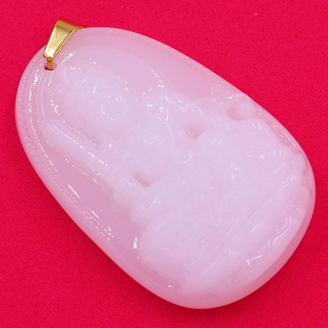 [HCM]Vòng cổ Văn Thù Bồ Tát đá thạch anh trắng 3.6cm