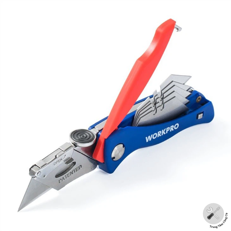 Dụng cụ rọc cáp cán nhựa Workpro WP211006 kèm 6 lưỡi dao