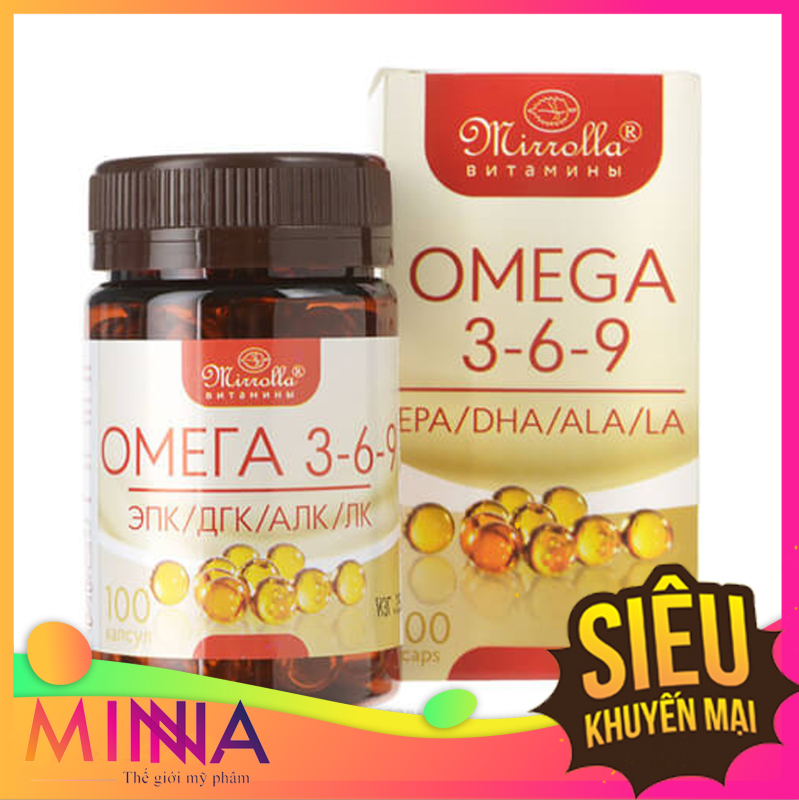 Viên uống Omega  369 Mirrolla Nga hỗ trợ tốt đối với sức khỏe 100 viên nén- hàng chính hãng