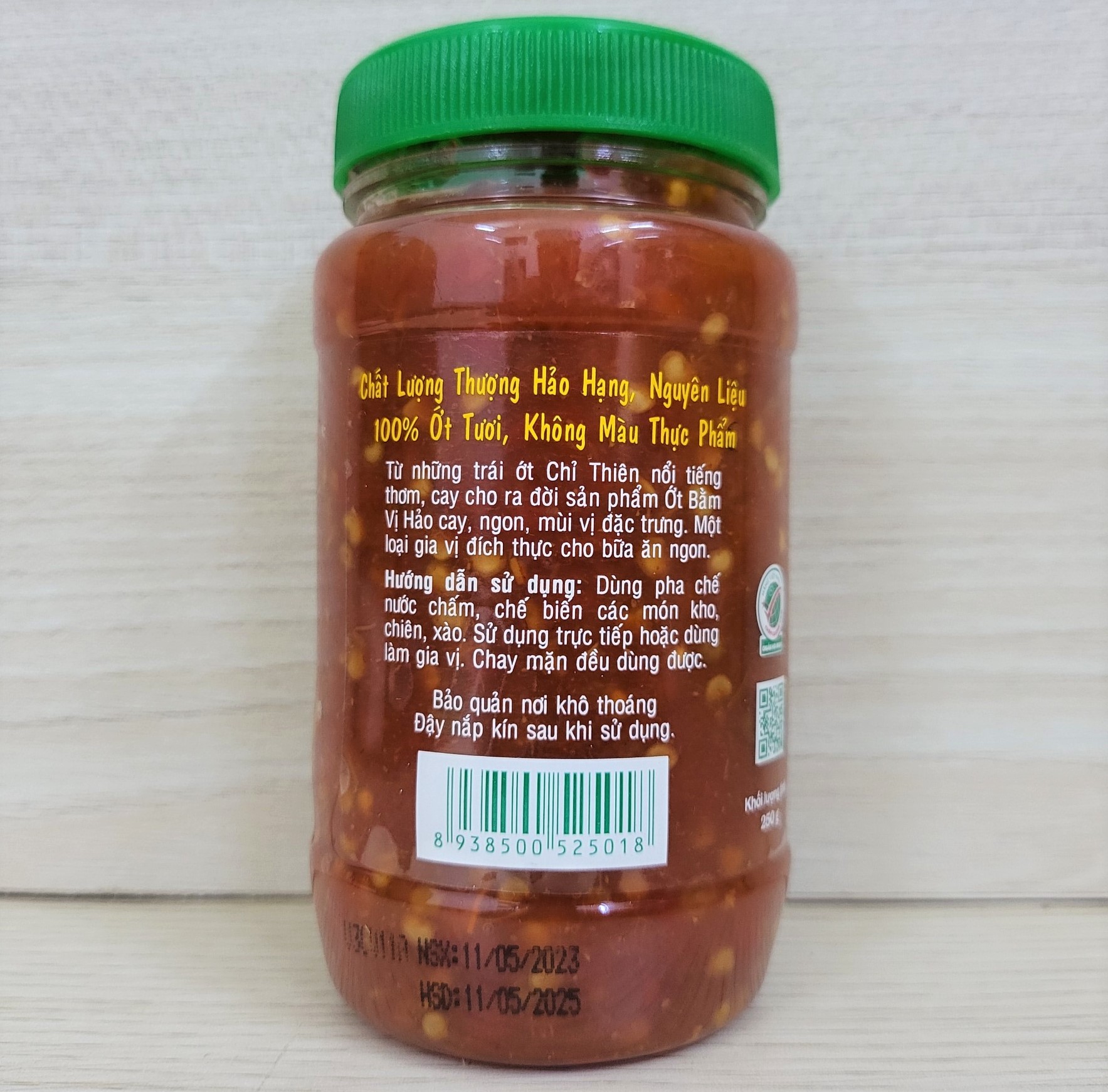 (hủ 250g) ỚT BẰM (từ ớt Chỉ Thiên) VỊ HẢO Chopped Chilli