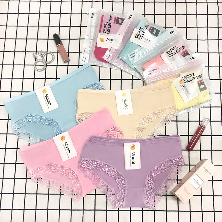 [Combo 10 + FREESHIP] Quần lót nữ cotton viền ren cao cấp