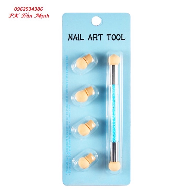 Cọ mút 2 đầu làm ombre móng hoặc dặm nhũ trang trí móng