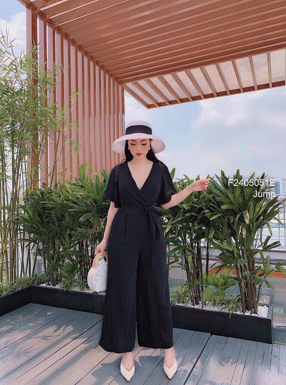Sét bộ jumpsuit ống rộng cát hàn-QH