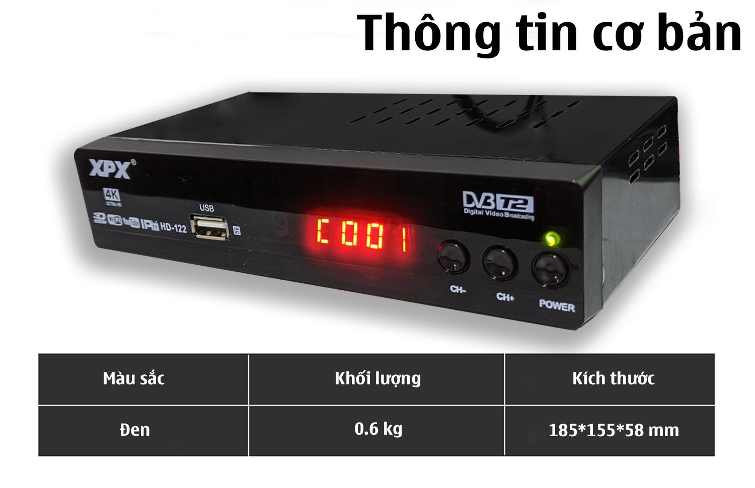Đầu thu kỹ thuật số Dvb T2 XPX có thể xem YOUTUBE