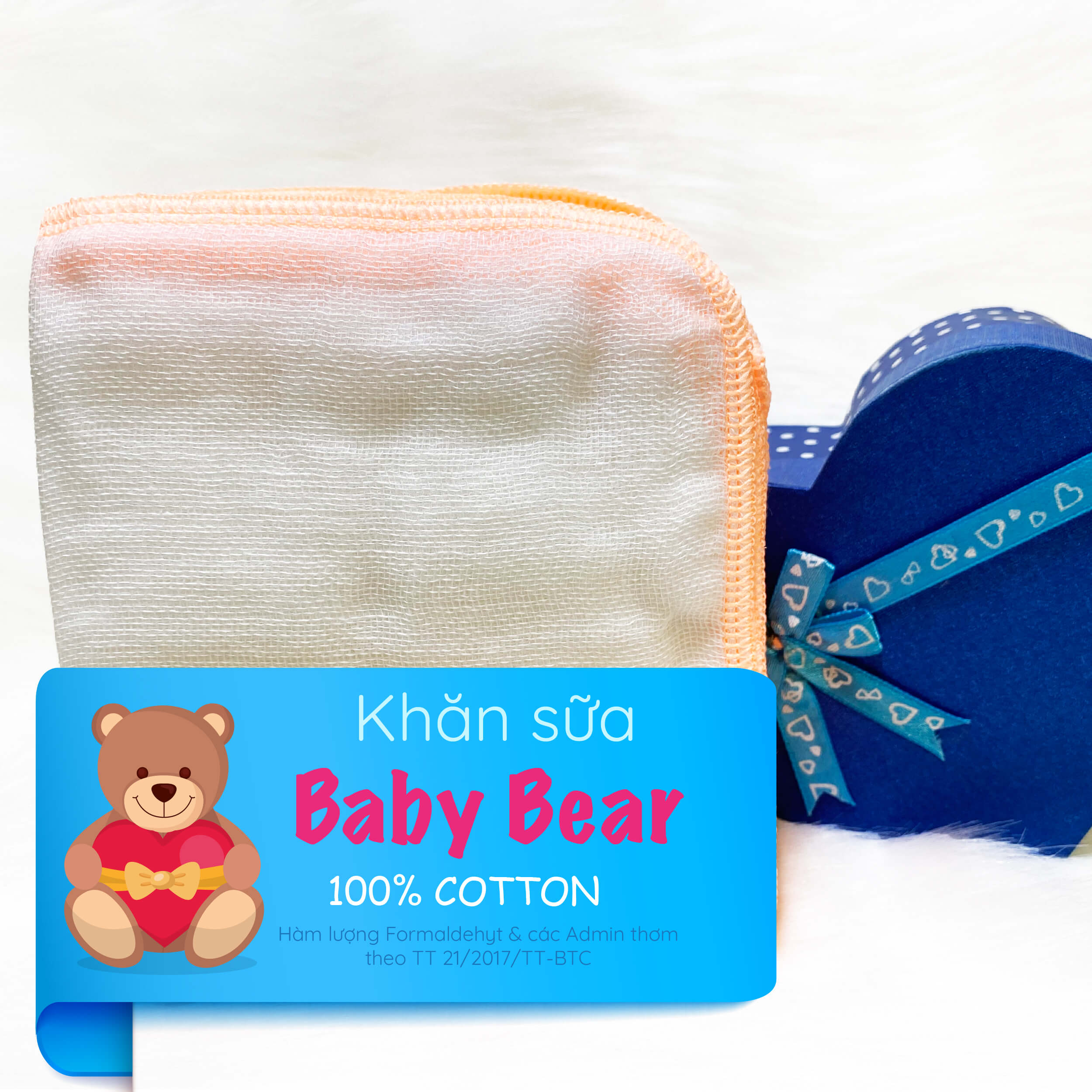 [Siêu rẻ] Khăn sữa Baby Bear 4 Lớp 25x27