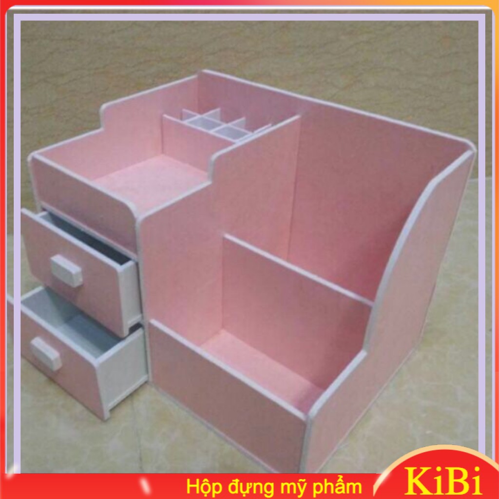 Kệ 2 ngăn hồng đựng mỹ phẩm nước hoa son phấn cho chị em phụ nữ