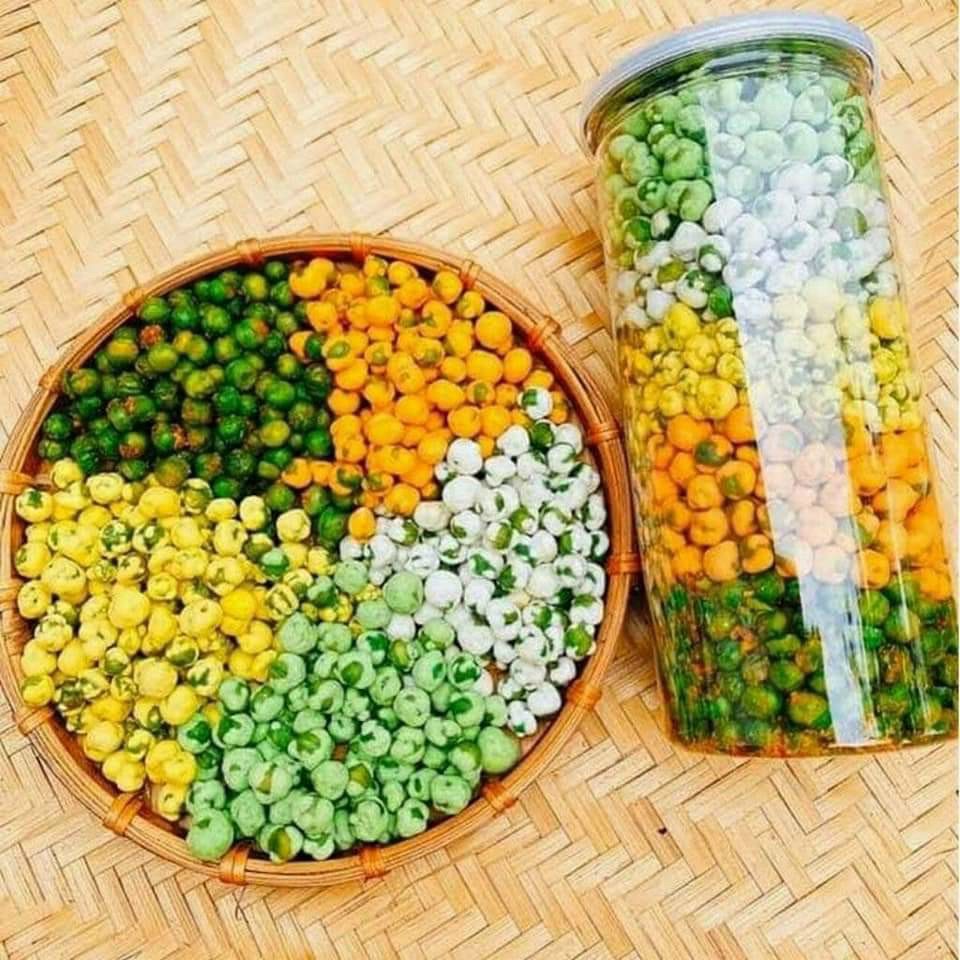Combo 2 hộp Đậu Mix  vị ( hà lan wasabi, đậu sữa, đậu hà lan tỏi ớt, đậu vị sầu riêng,đậu phô mai)- 450gr/hộp.