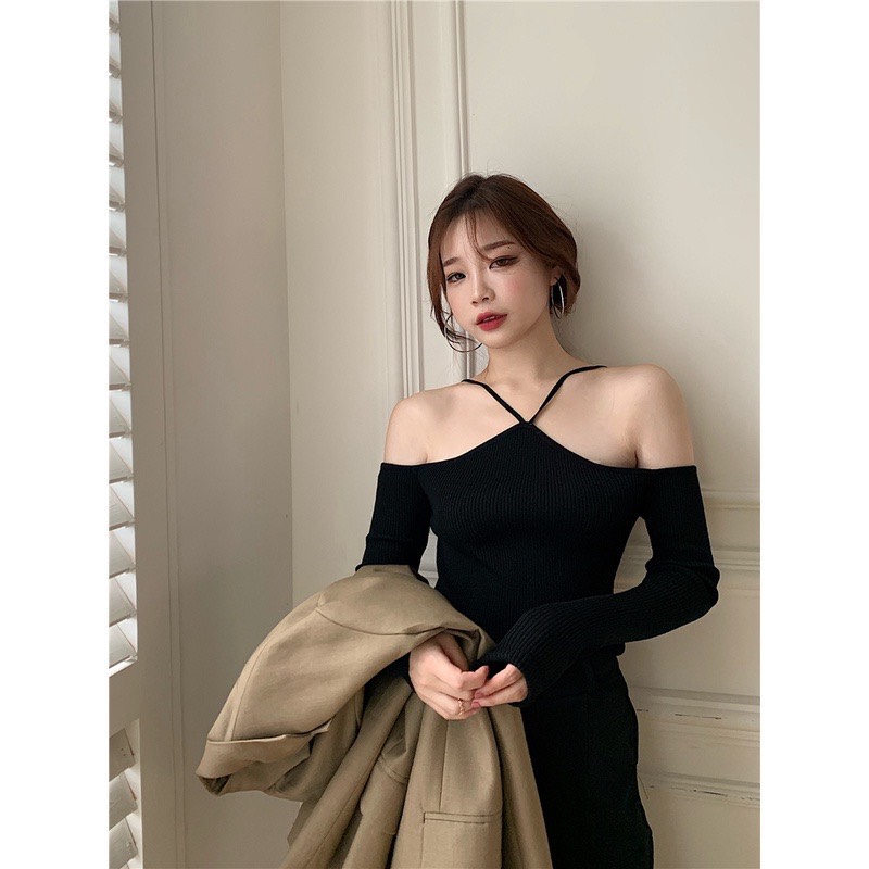 Áo Croptop Tay Dài Chéo Cổ A513499