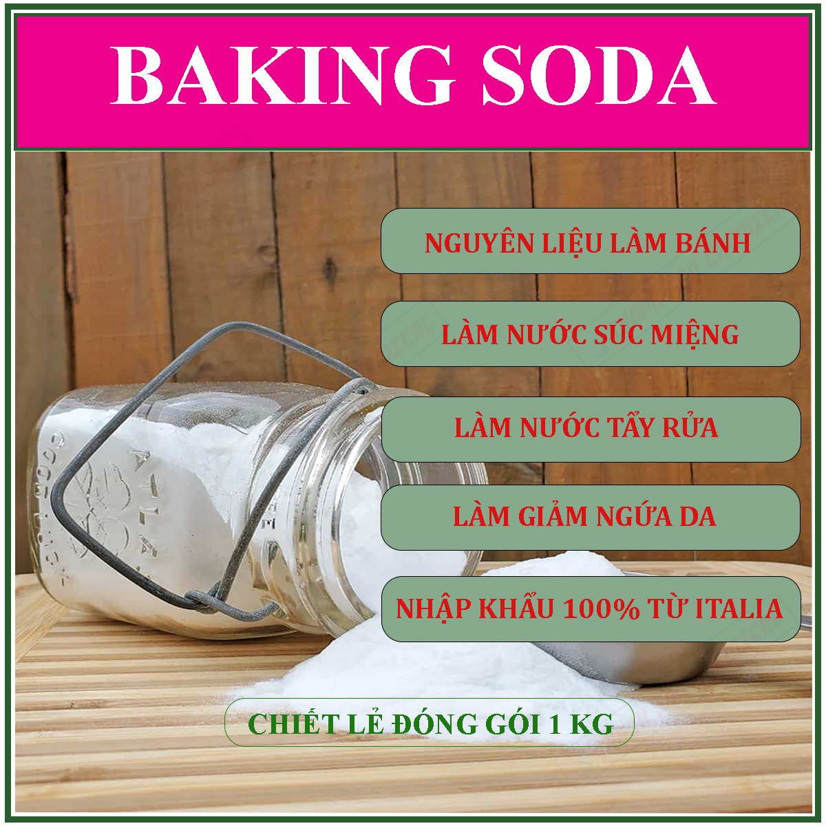 1 kg nahco3 99% Italian baking soda-food baking salt-sinus detergent powder pot