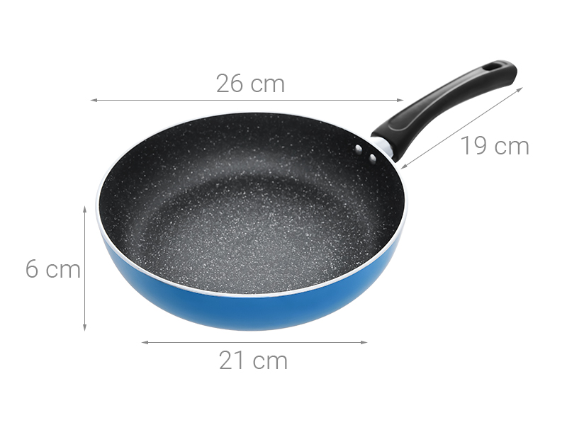 Chảo nhôm chống dính vân đá đáy từ 20 cm elmich y1 el-3718