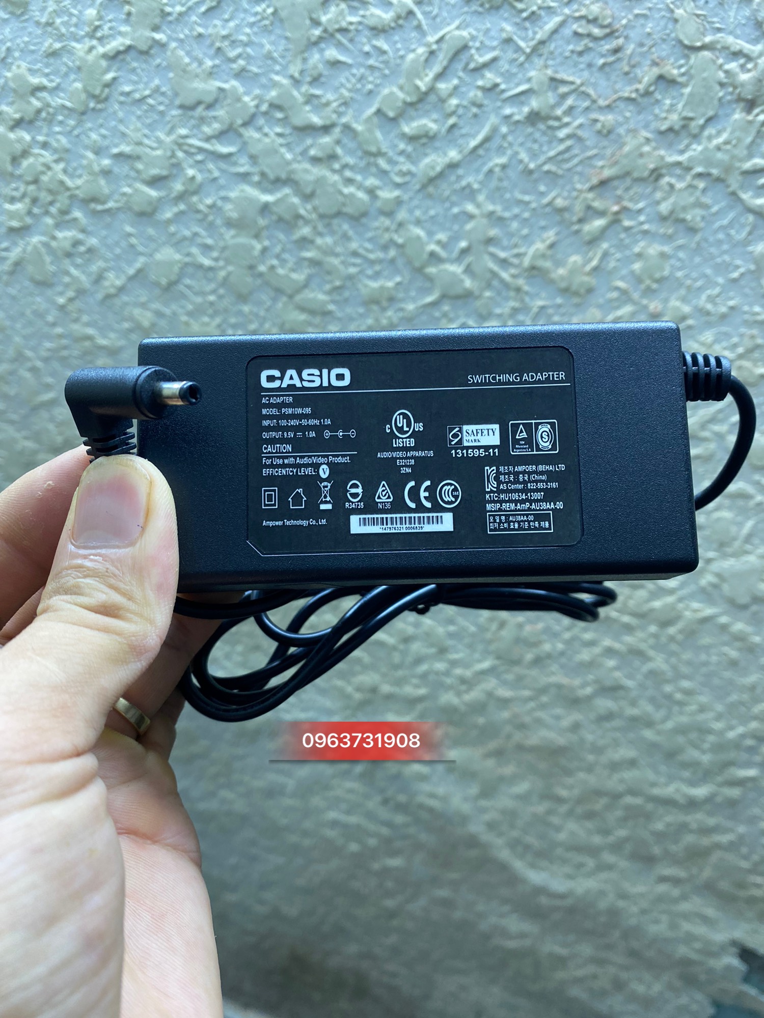 Cục nguồn cho đàn Casio 9.5V 1A bảo hành 12 tháng